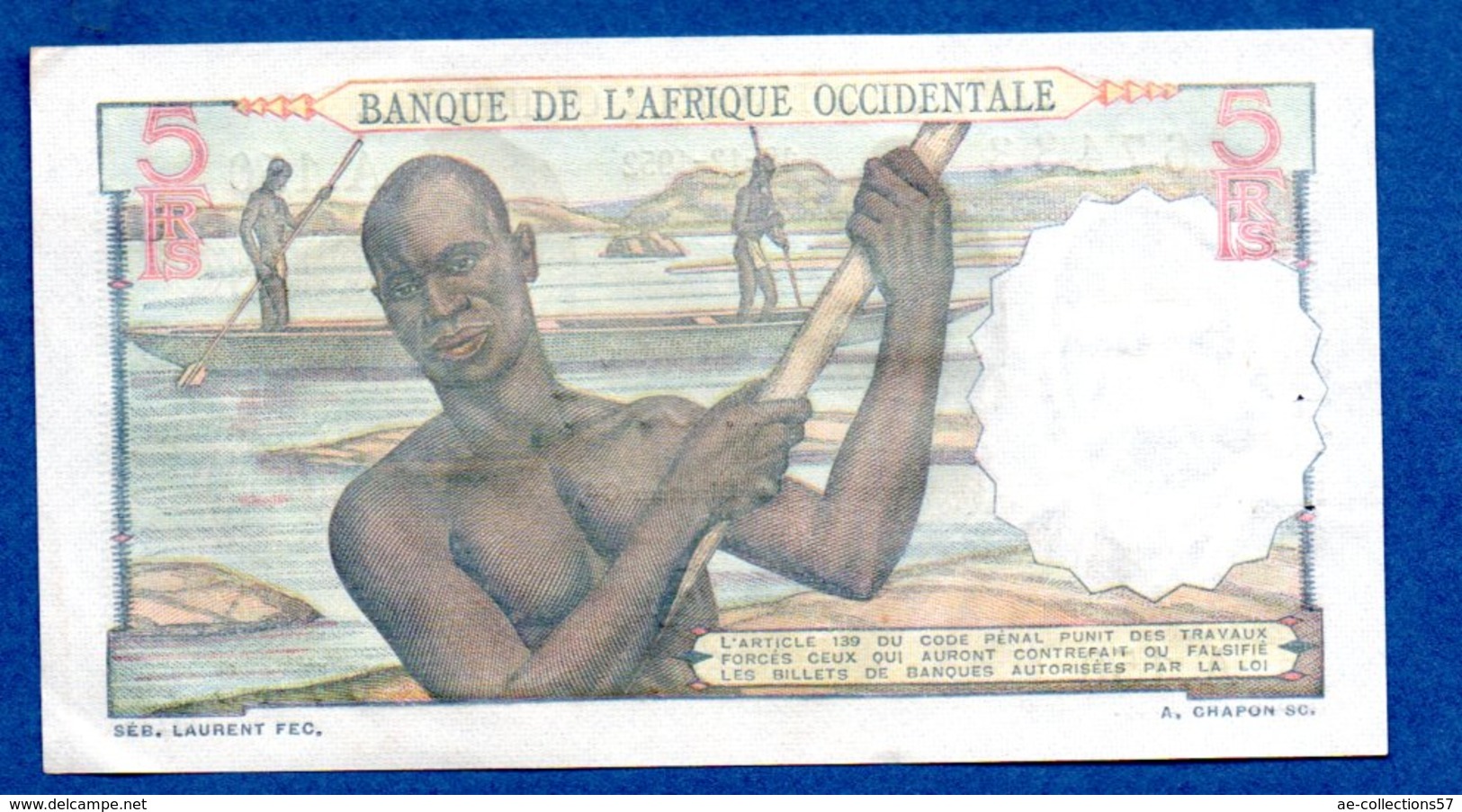 B A O -  5 Francs 19/12/1952  -  état SUP - Stati Dell'Africa Occidentale