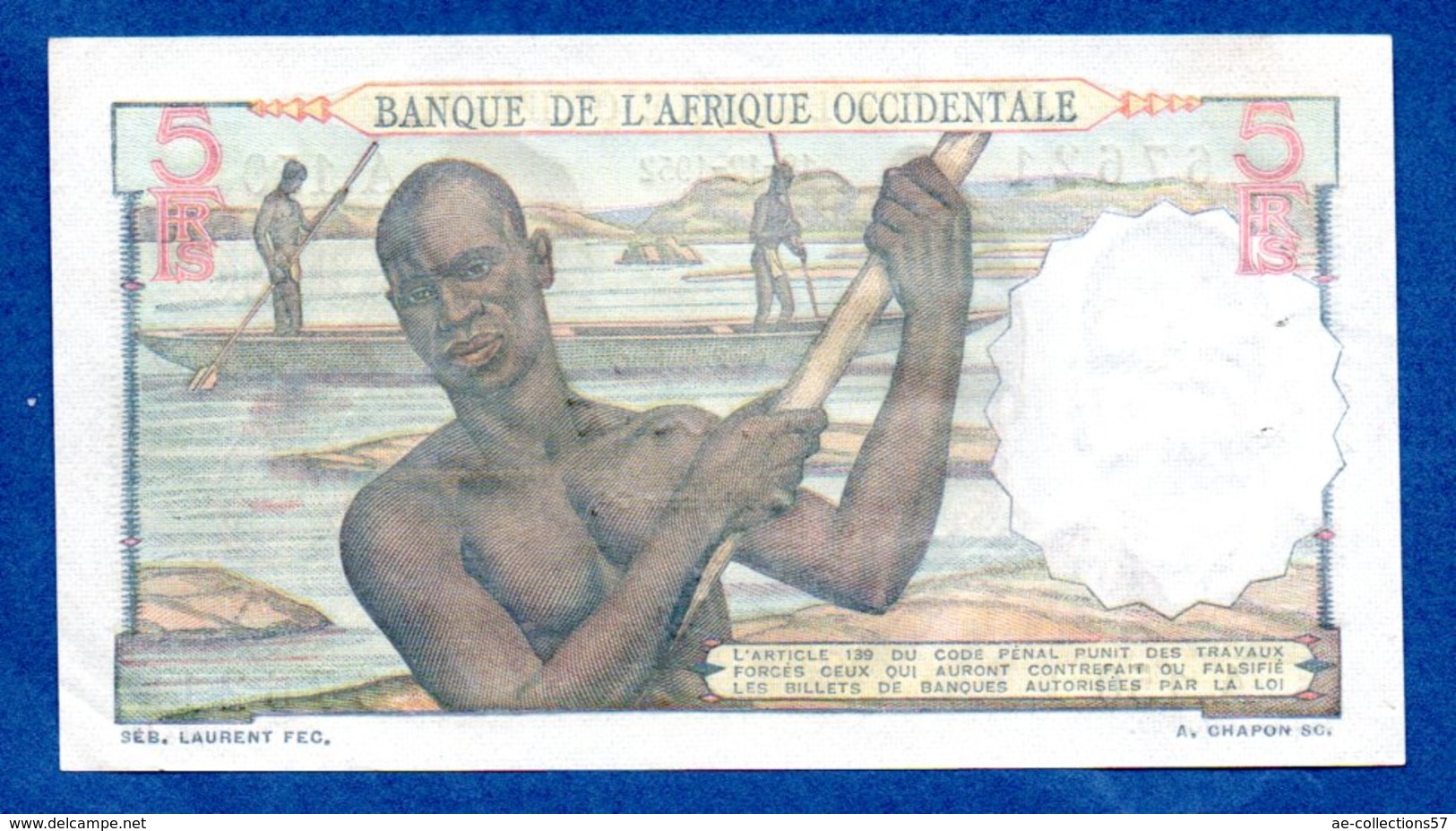 B A O -  5 Francs 19/12/1952  -  état SUP - États D'Afrique De L'Ouest