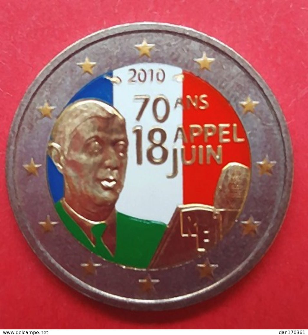 FRANCE 2010 - APPER DU 18 JUIN  - 2 EUROS COMMEMORATIVE COULEUR - FARBE - COLORED - COLOR - France