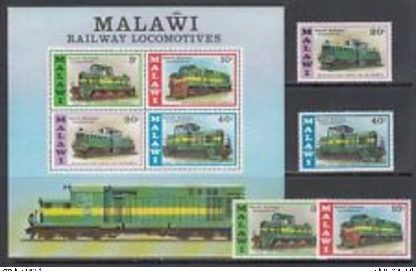 74745) Malawi - Posta Yvert 273/6+H,45 Mnh Treni-MNH** - Malawi (1964-...)