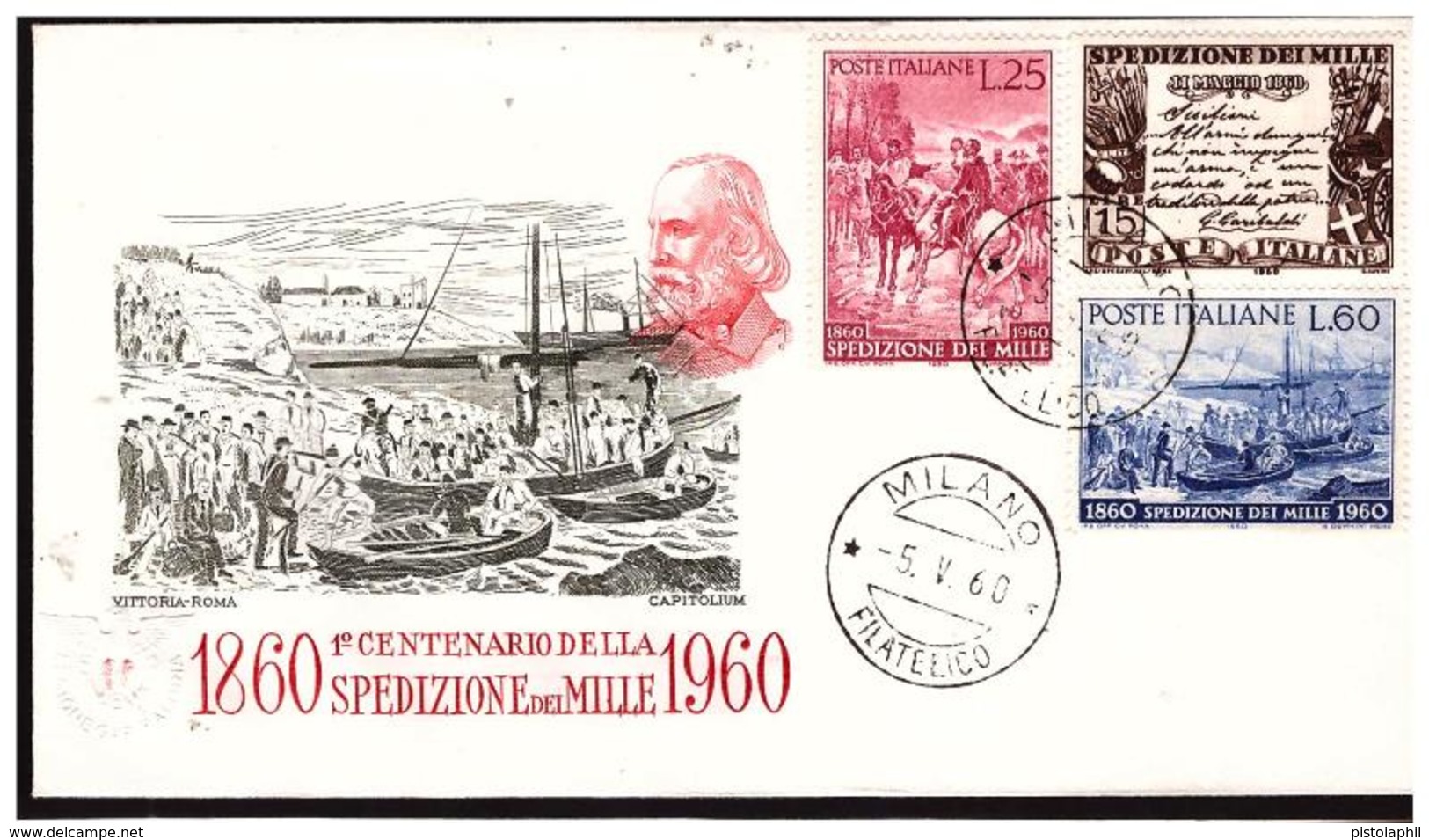 FDC  Capitolium: SPEDIZIONE Dei MILLE 1960; No Viaggiata ; AF_Milano - FDC