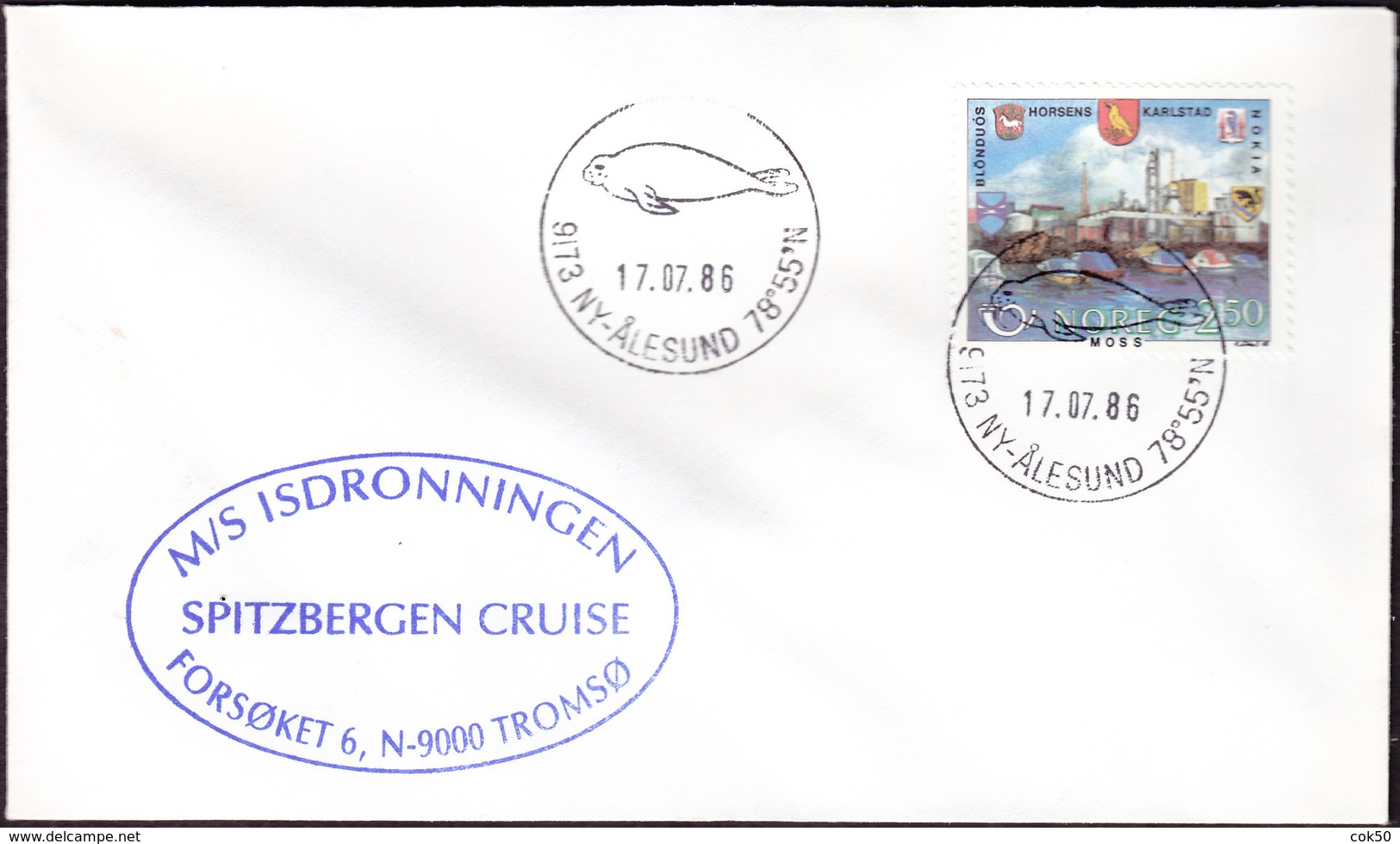 NORWAY - M/S "Isdronningen" Spitzbergen Cruise, 9173 Ny-Ålesund 17.07.86 (seal) - Arctic Tierwelt