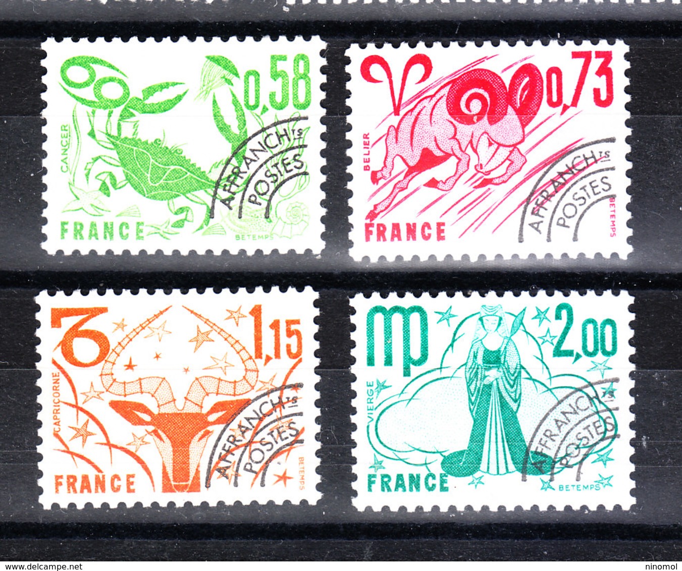 Francia - 1978. Preobliteres. Cancro Ariete Vergine Capricorno. Cancer Aries Virgo Capricorn.Complete MNH Set - Astrologia