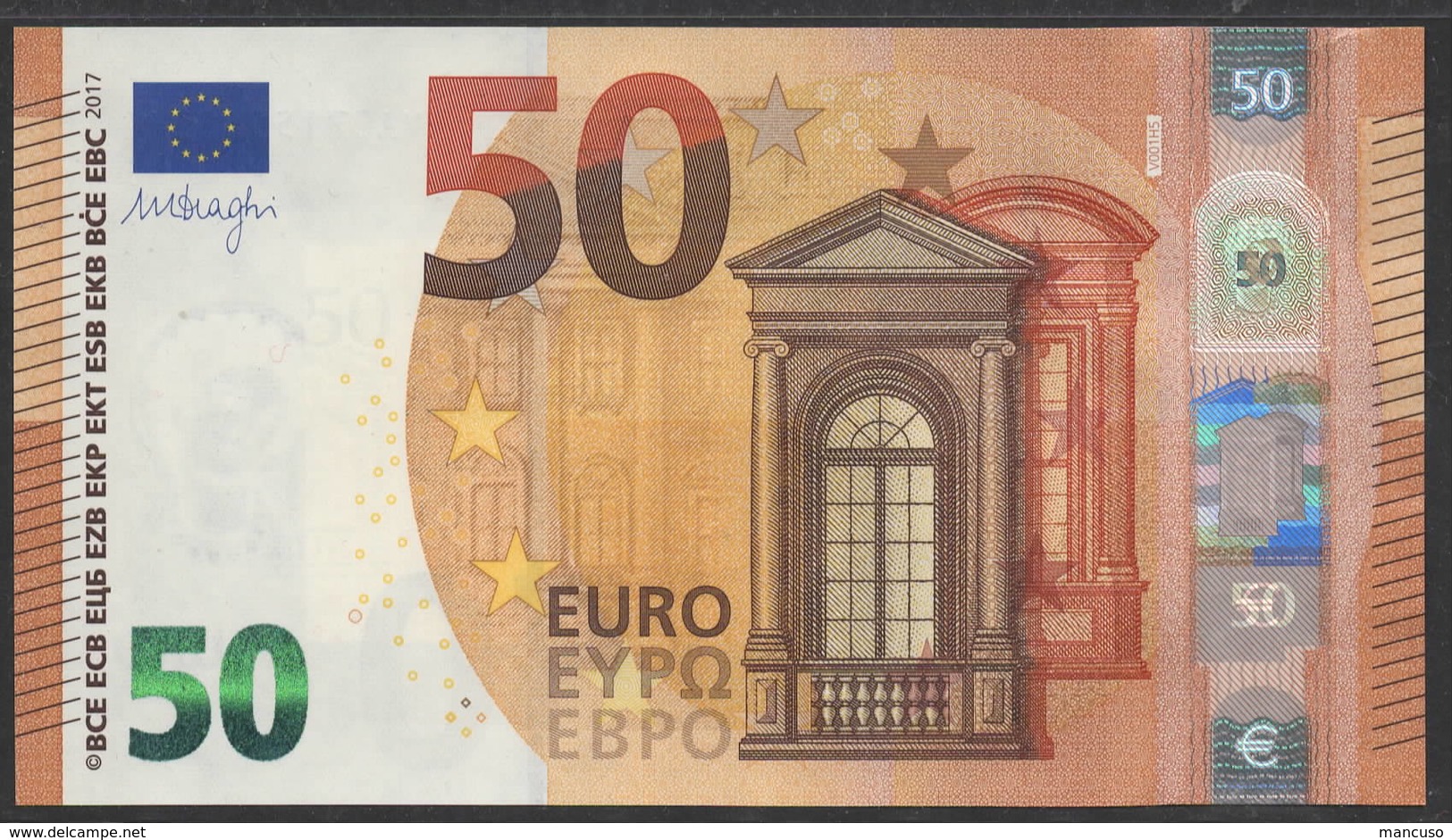 50 EURO SPAIN  VA V001 H5 LAST POSITION   - DRAGHI   UNC - 50 Euro
