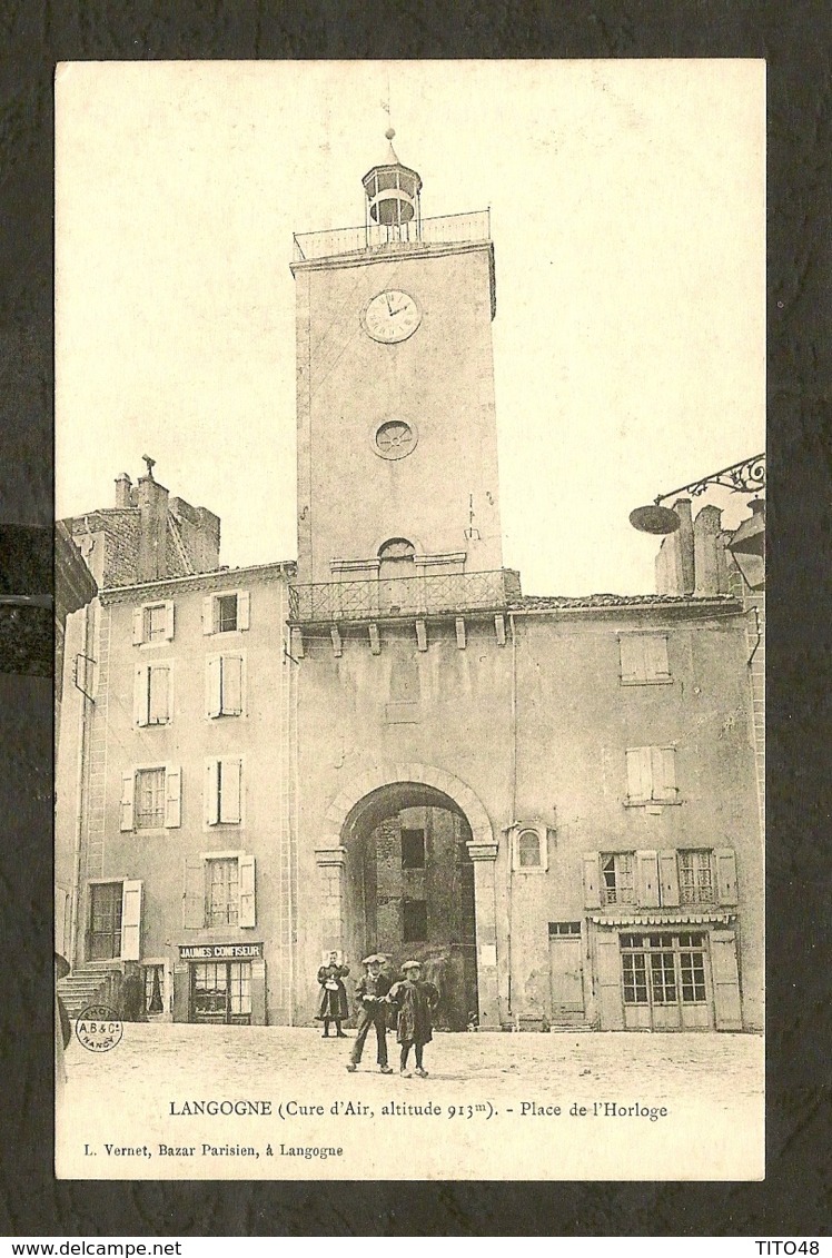 CP-Langogne - Place De L'Horloge - Langogne