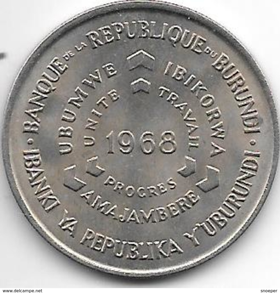 *burundi 10 Franc 1968  Km 17   Unc - Burundi