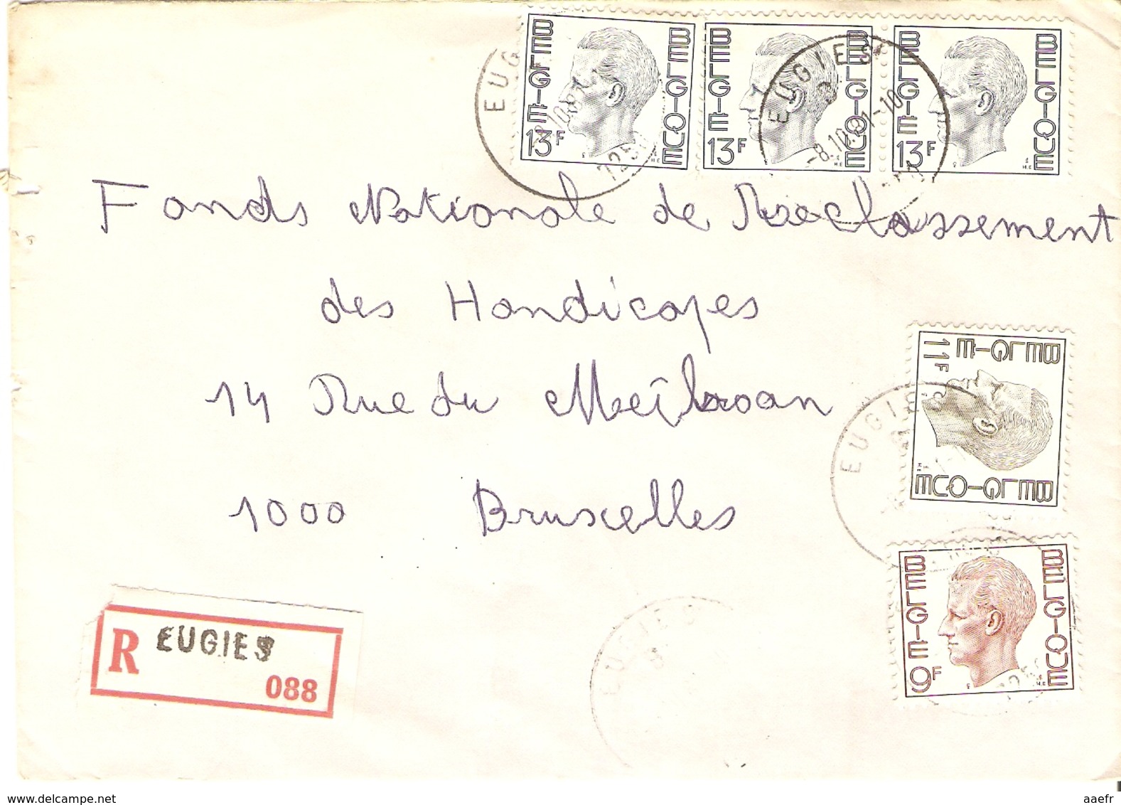 Belgique - Lettre Recommandée De EUGIES - 1981 - Province De Hainaut - Cob 1747/1822/1962 - Covers & Documents