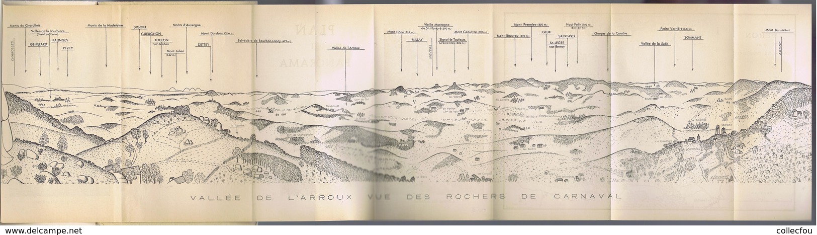 HUIT JOURS À UCHON (71) Par E. Truchot Avec Plan, Panorama Et Dessins De Louis Charlot. Édition De 1949. - Bourgogne