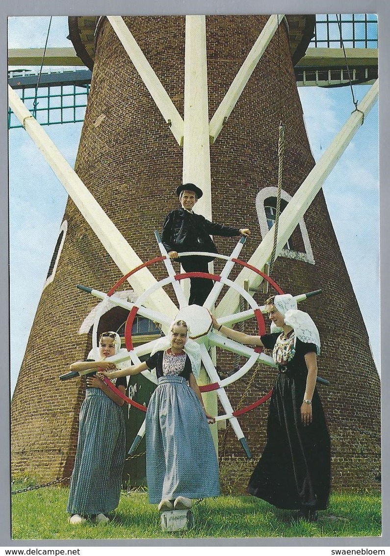 NL.- ZEEUWSE KLEDERDRACHT. ZEELAND DRESS. SEELÄNDISCHE KLEIDERTRACHT. MOLEN. - Kostums