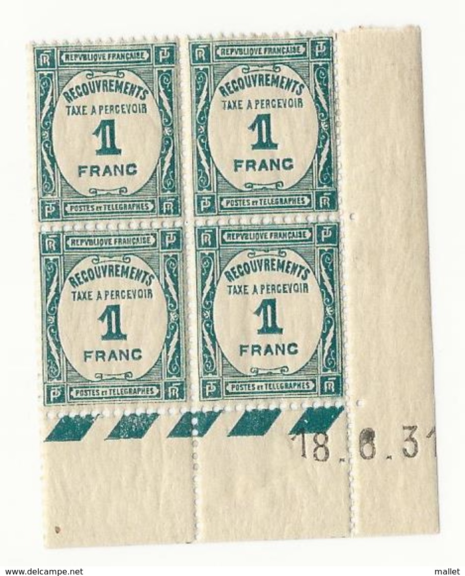 Coin Daté Taxe N°60 - Trace De Charnière - 18/6/31 - Postage Due