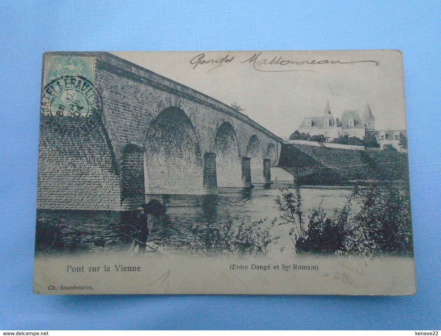 Carte Assez Rare De 1904 ( Entre Dangé Et Sat-romain , Pont Sur La Vienne " Carte Animée " - Dange Saint Romain