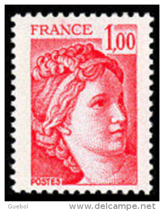 France Sabine De Gandon N° 1972 ** Le 1.00 Fr. Rouge - 1977-1981 Sabine (Gandon)