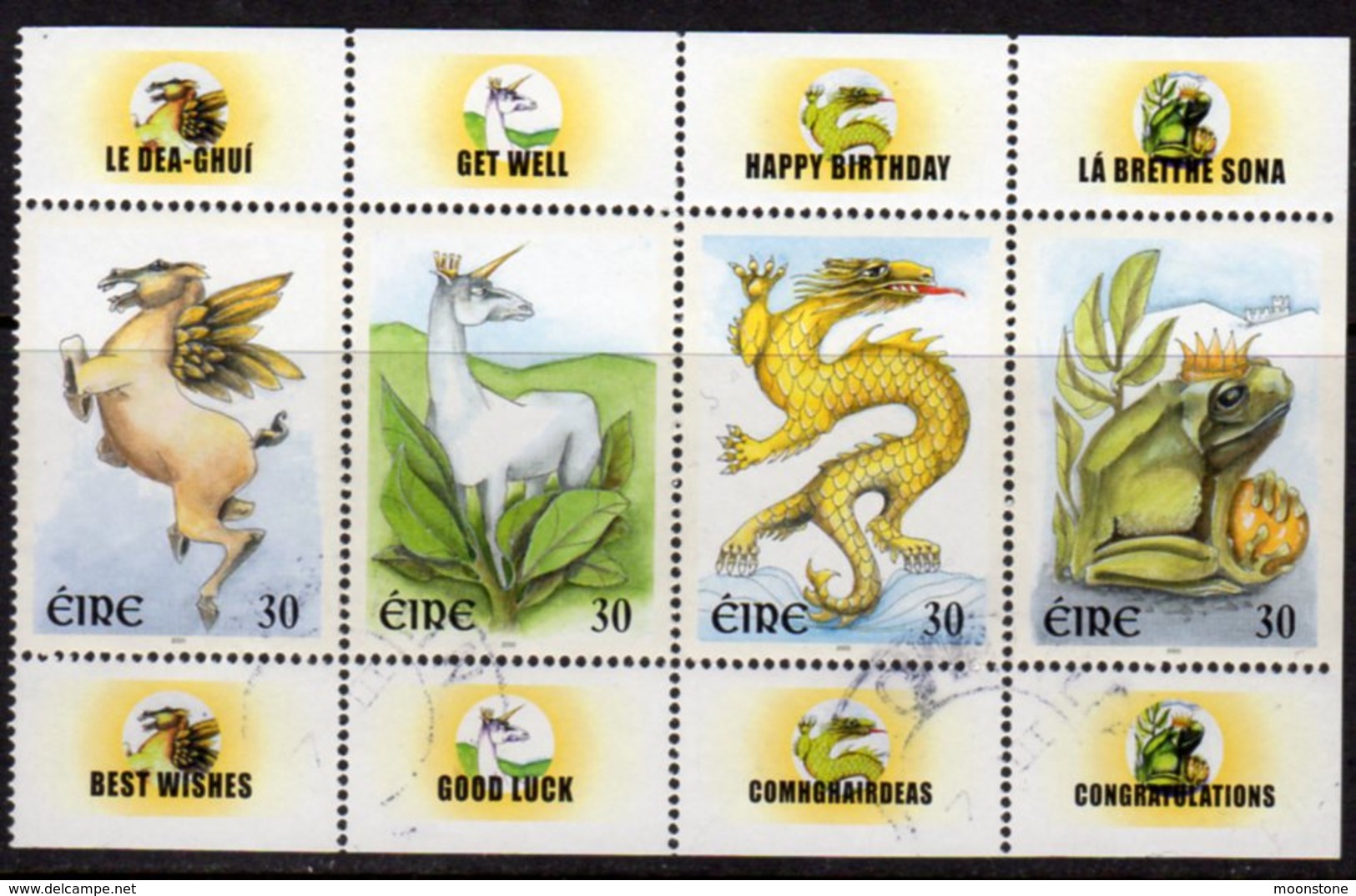 Ireland 2000 Greetings Booklet Pane, Used, SG 1295/8 - Oblitérés