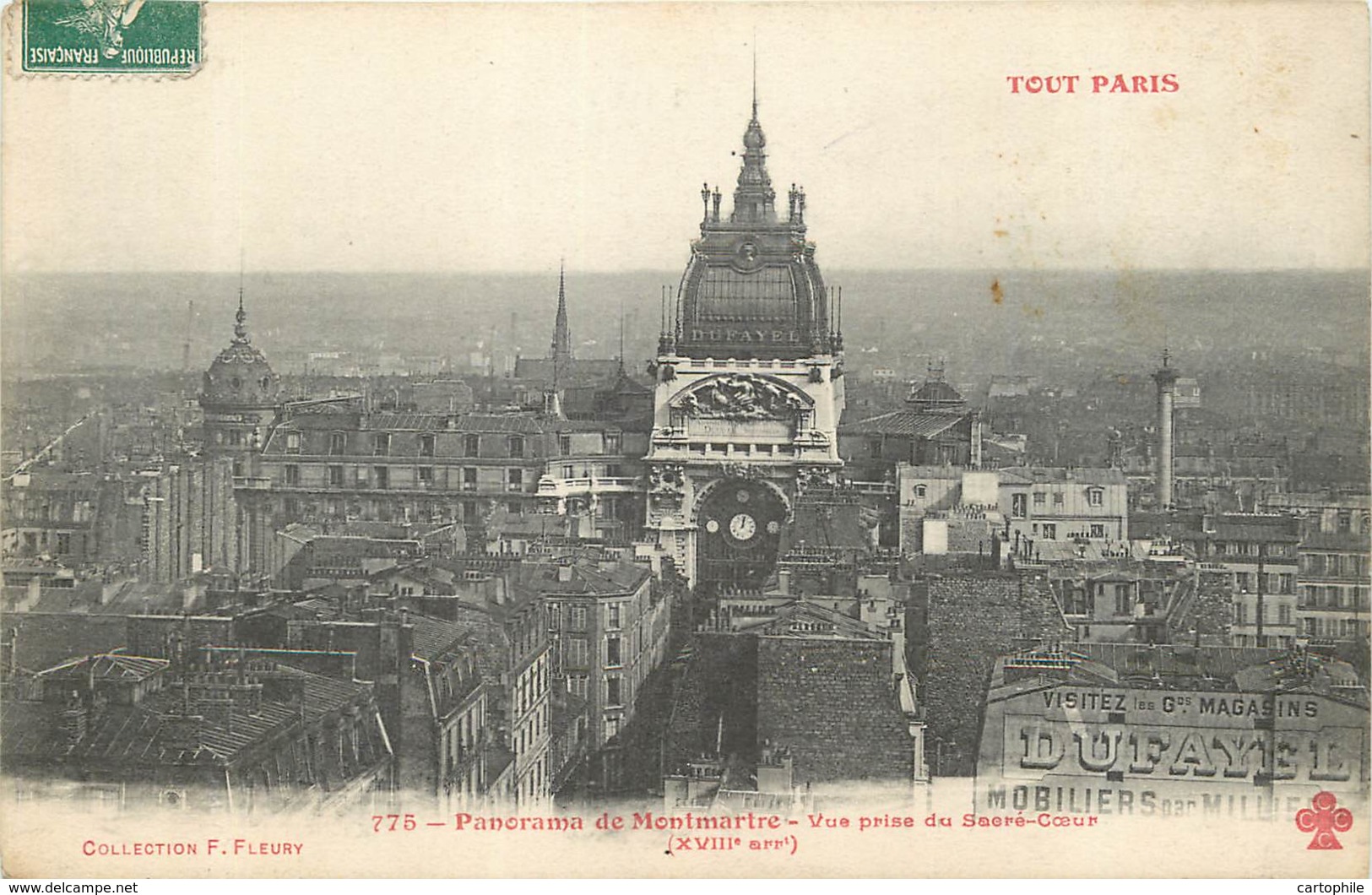 75018 - TOUT PARIS - Panorama De MONTMARTRE Prise Du Sacré Coeur 1907 - Paris (18)