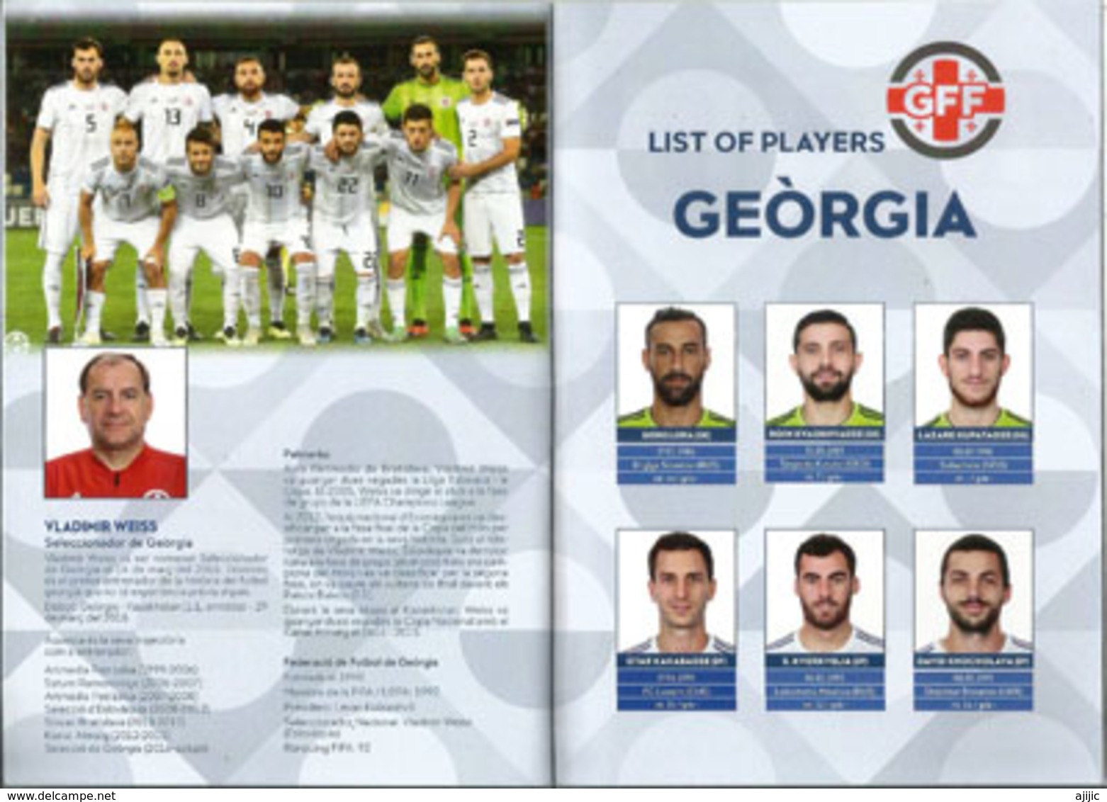 UEFA NATIONS LEAGUE 2018/19. ANDORRA-GEORGIA, BOOKLET 16 PAGES LUXE, Disponible Seuls Aux Tickets VIP.ONE AVAILABLE - Livres