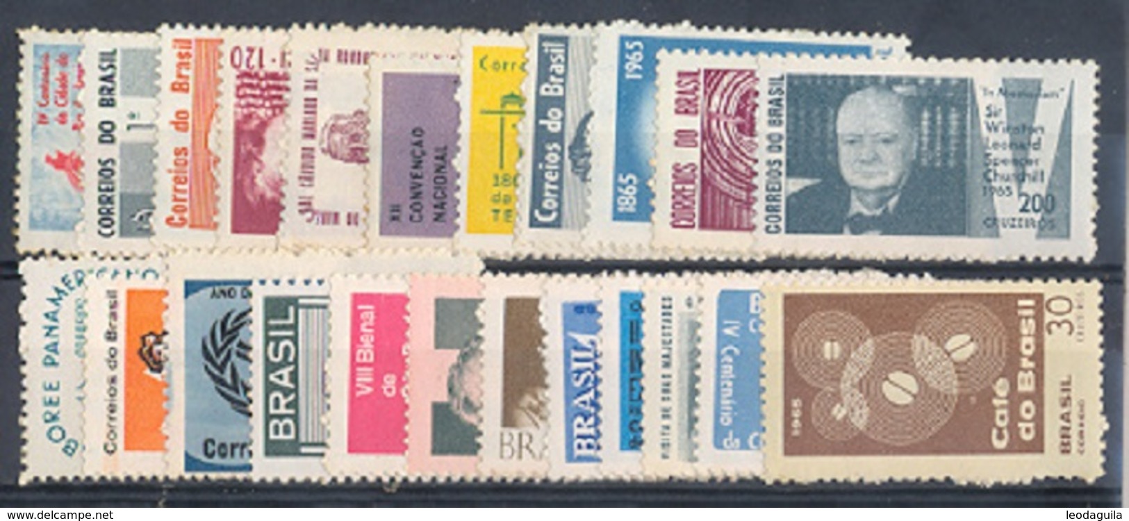 BRAZIL 1965  YEAR COLLECTION  - 23 COMMEMORATIVES  STAMPS (  Aéreos Included) - Full Years