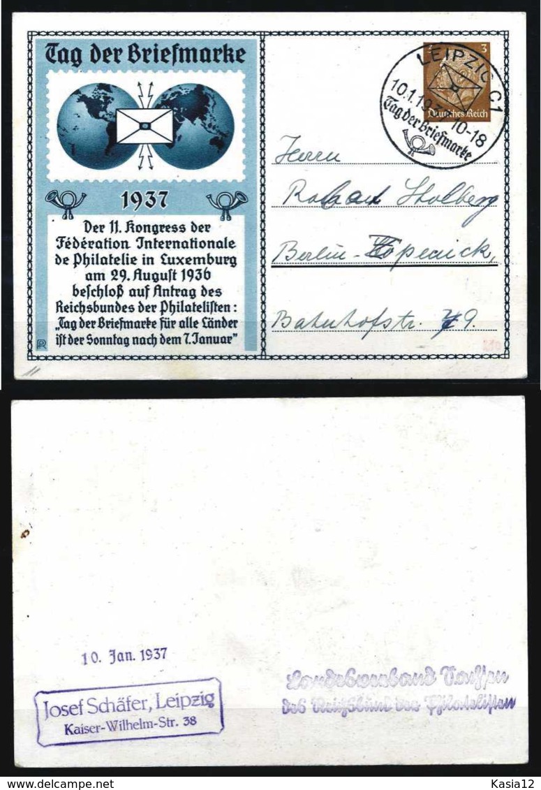 Z10096)DR Privat-GA Tag Der Briefmarke 1937 SST - Autres & Non Classés