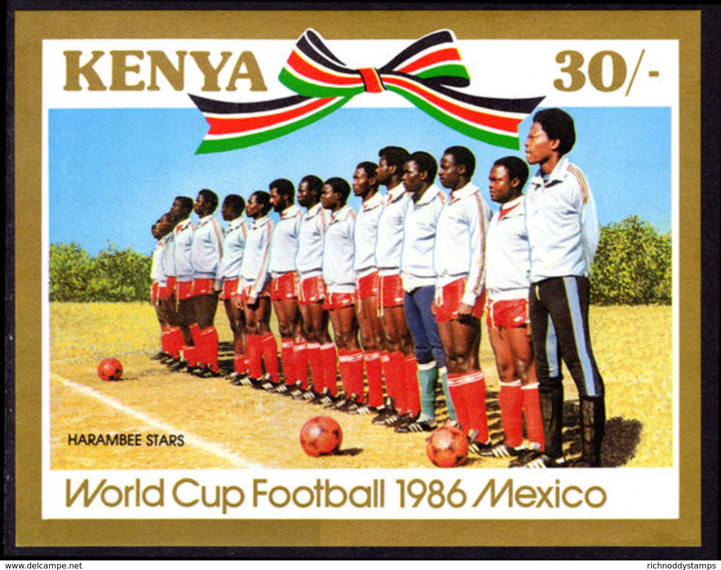 Kenya 1986 World Cup Football Souvenir Sheet Unmounted Mint. - Kenya (1963-...)