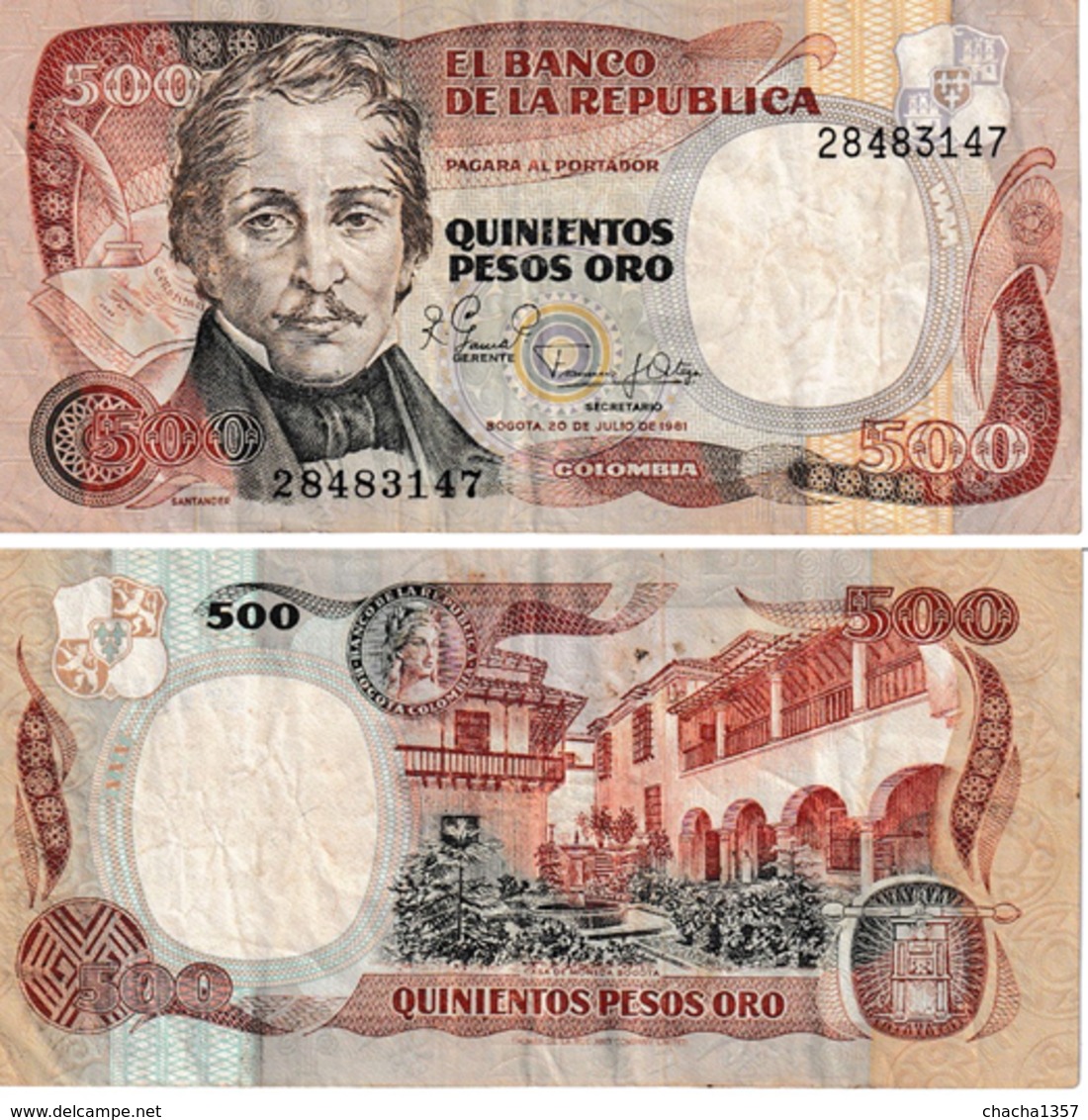 Colombie 500 Pesos Oro - Colombie