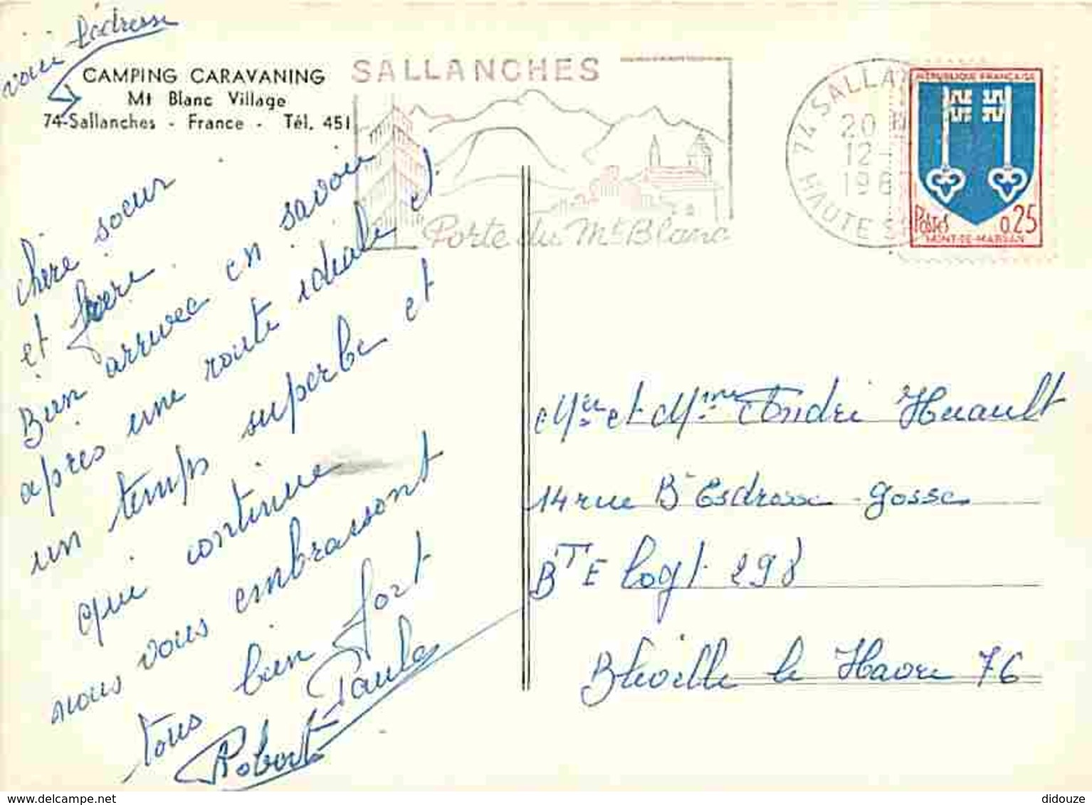 74 - Sallanches - Camping Caravaning Mont Blanc Village - Plage - Voir Scans Recto-Verso - Sallanches