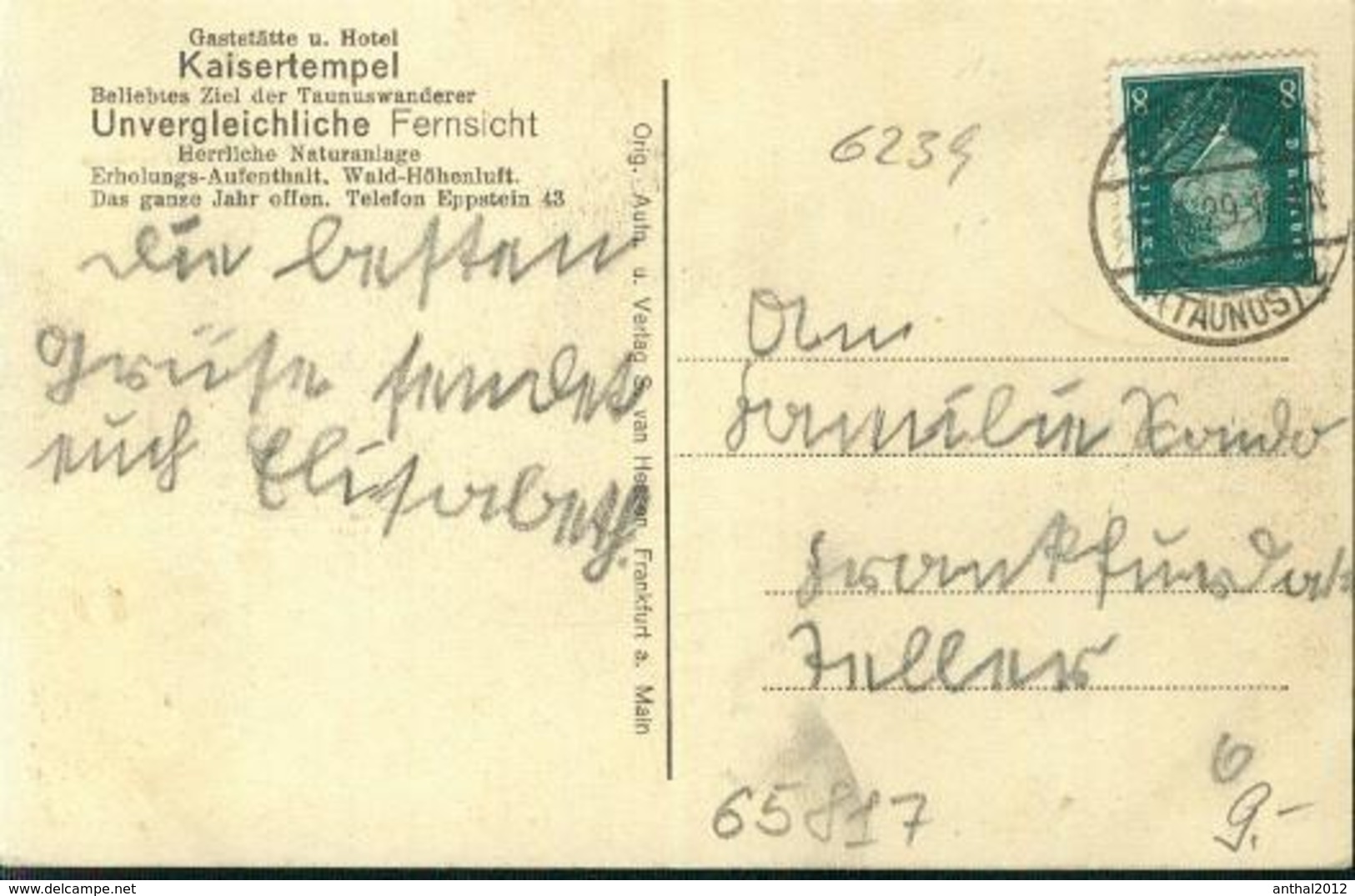 Rarität Eppstein Im Taunus Bahnhof Bahnstrecke Sw 14.5.1929 - Idstein