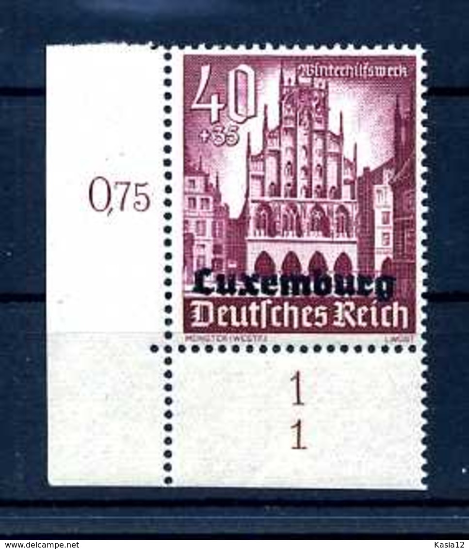 Z39051)Luxemburg 41 ER Mit Form-Nr. 1** - Occupation 1938-45