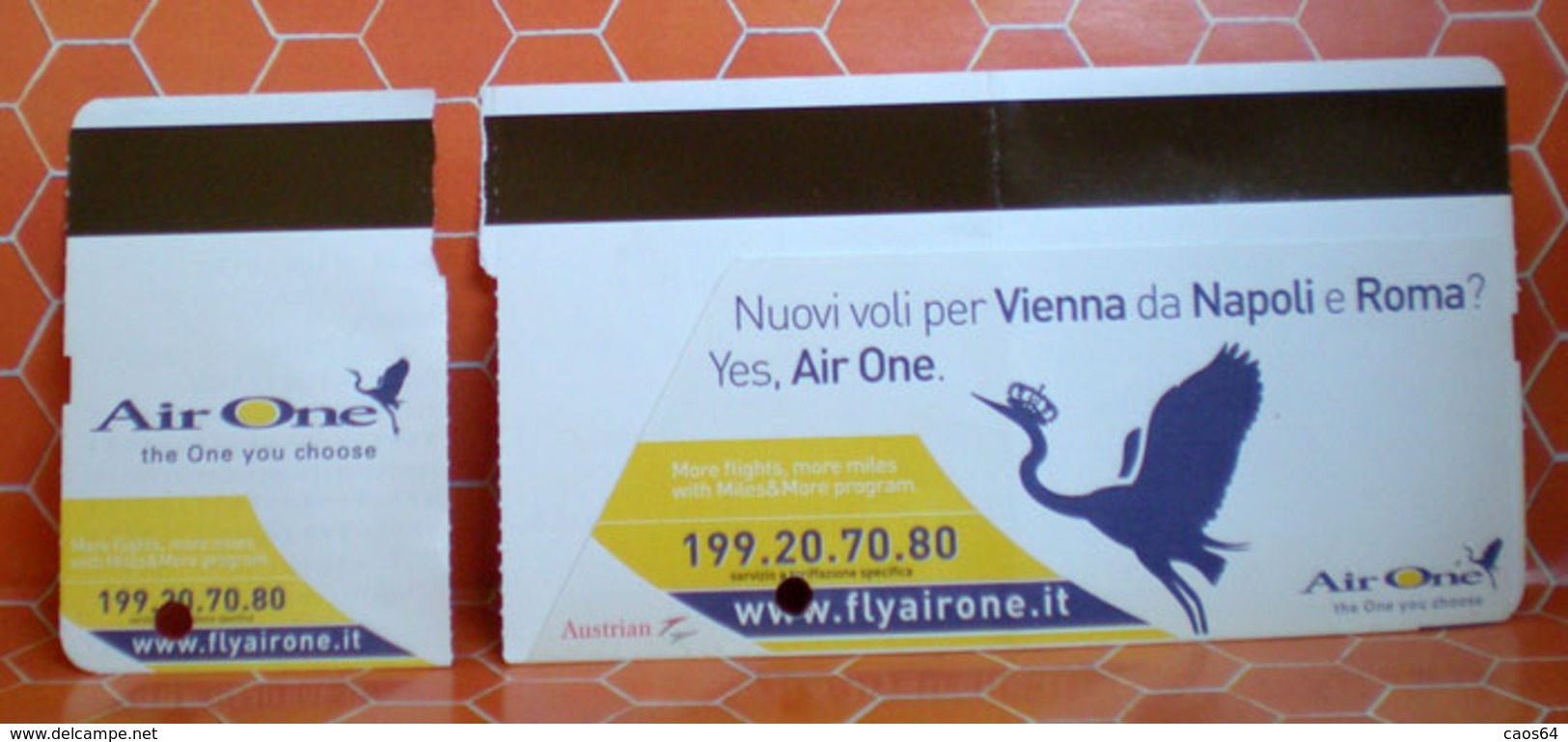 Air One Ticket 2007 Carta Imbarco Biglietto Aereo - Europa