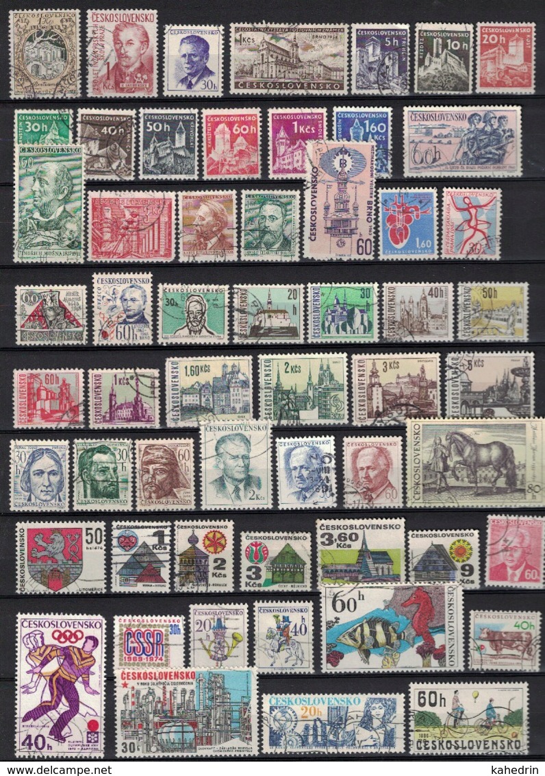 Czechoslovakia 1920 - 1990, Lot Of ± 135 Used Stamps (o), 3 Scans - Verzamelingen & Reeksen