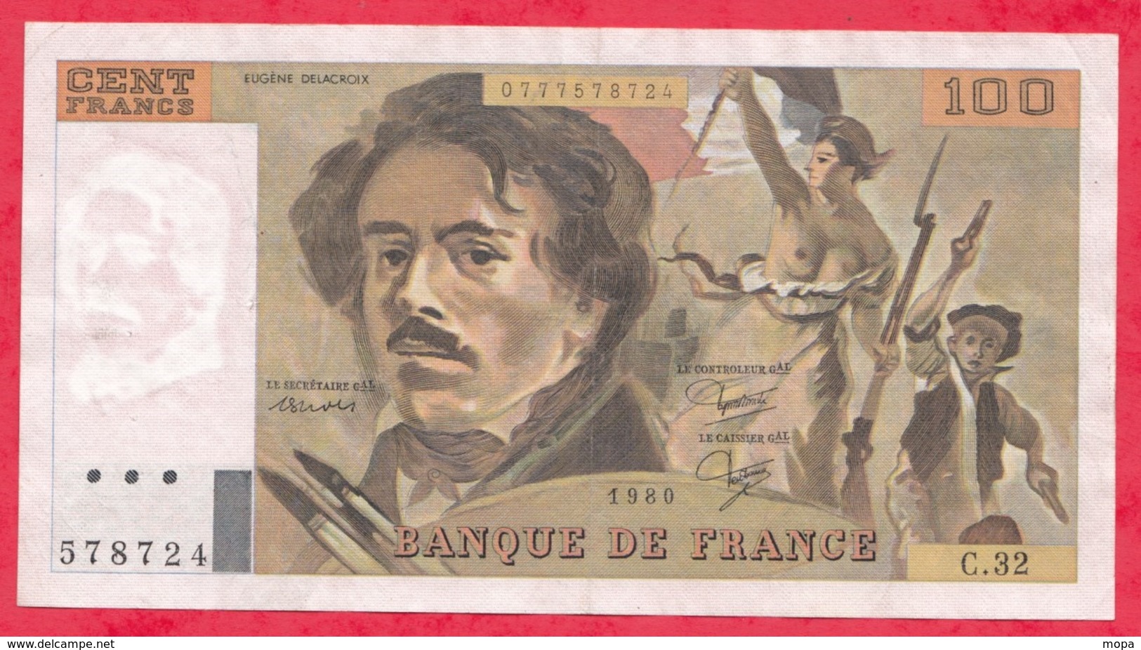 100 Francs "Delacroix" 1980----VF/SUP---Série C.32 - 100 F 1978-1995 ''Delacroix''