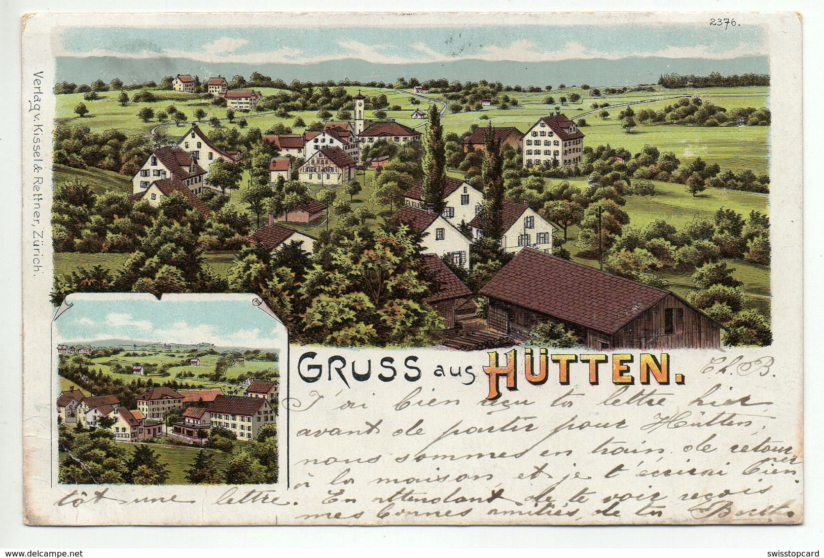 LITHO Gruss Aus Hütten Gel. 1899 V. Samstagern - Hütten