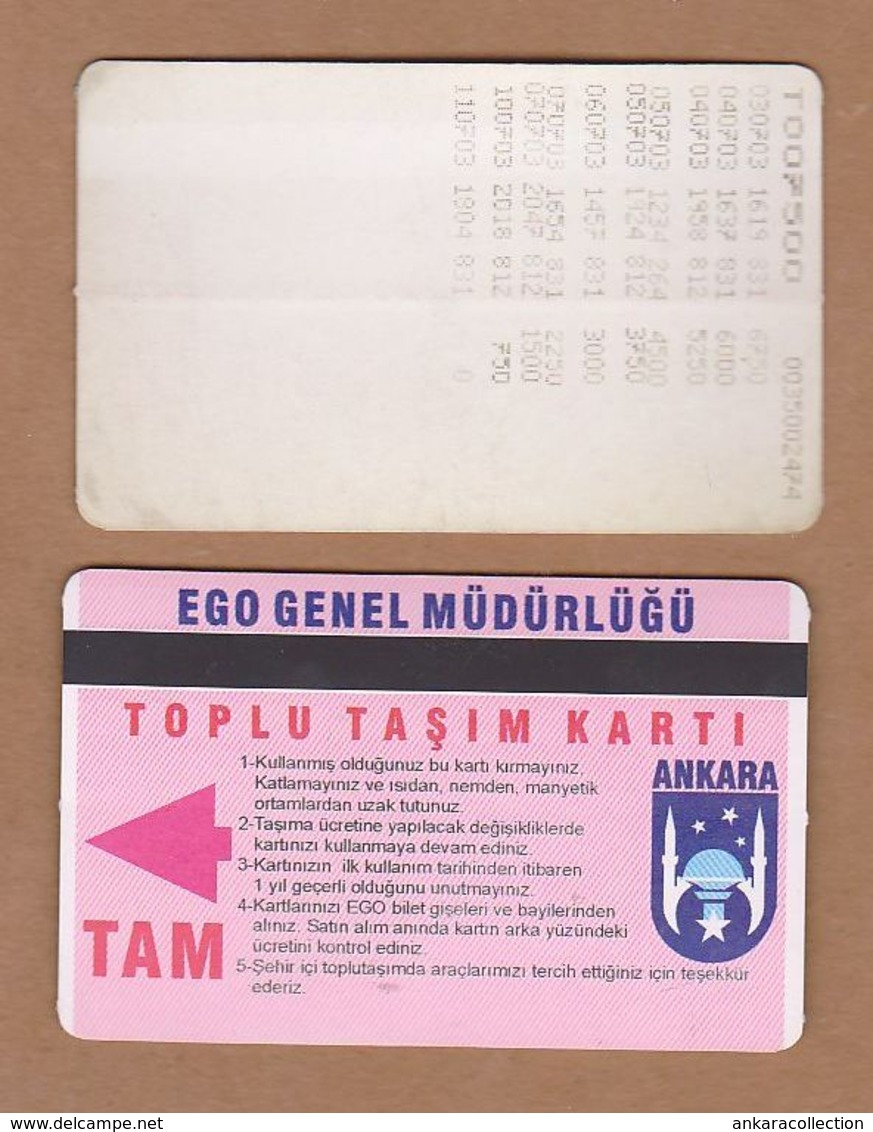 AC - SUBWAY MULTIPLE RIDE METROCARD, BUS CARD #17 ANKARA, TURKEY - Autres & Non Classés