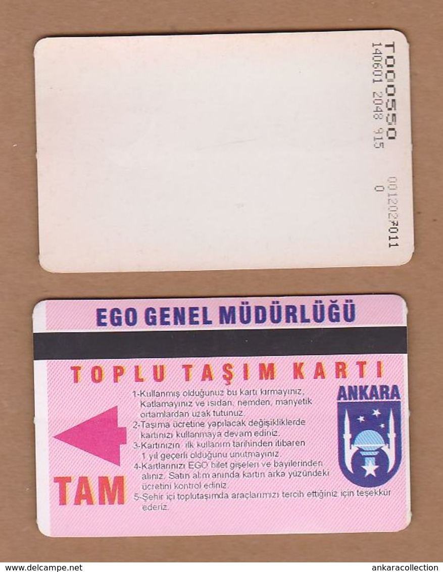 AC - SUBWAY MULTIPLE RIDE METROCARD, BUS CARD #19 ANKARA, TURKEY - Autres & Non Classés