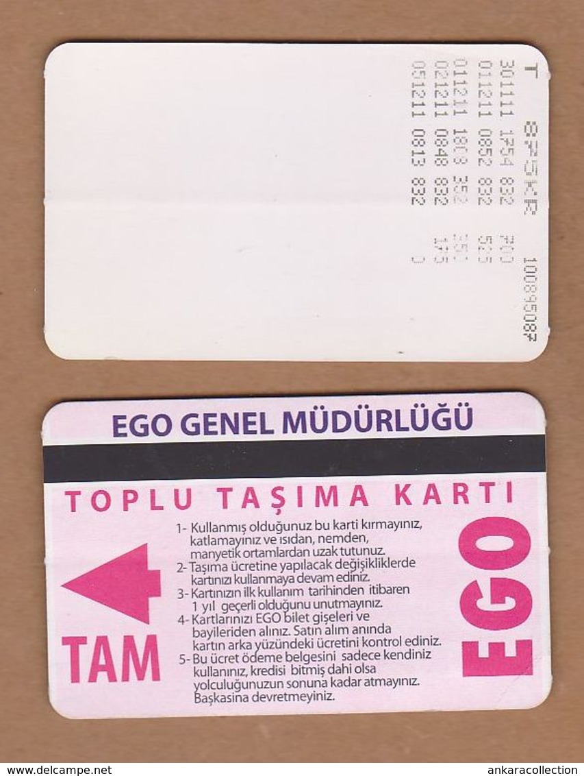 AC - SUBWAY MULTIPLE RIDE METROCARD, BUS CARD #20 ANKARA, TURKEY - Autres & Non Classés