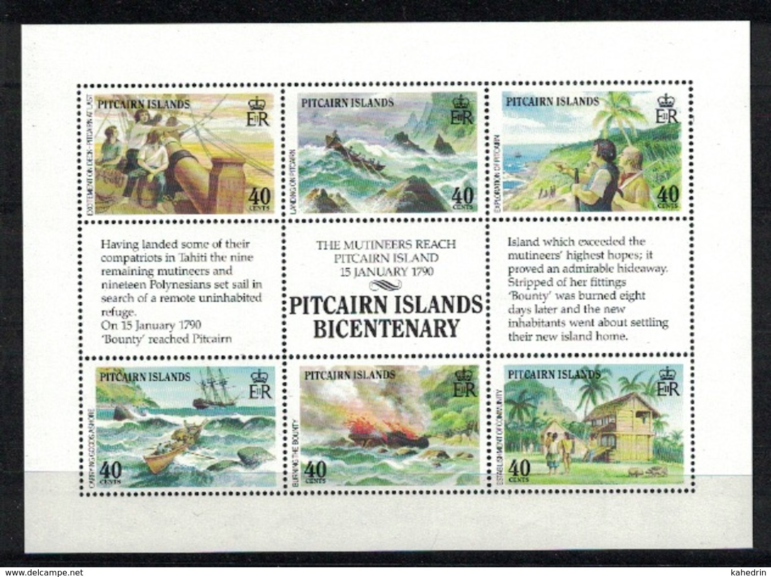 Pitcairn Islands 1990, Bicentenary Of Settlement, Bounty **, MNH - Pitcairneilanden