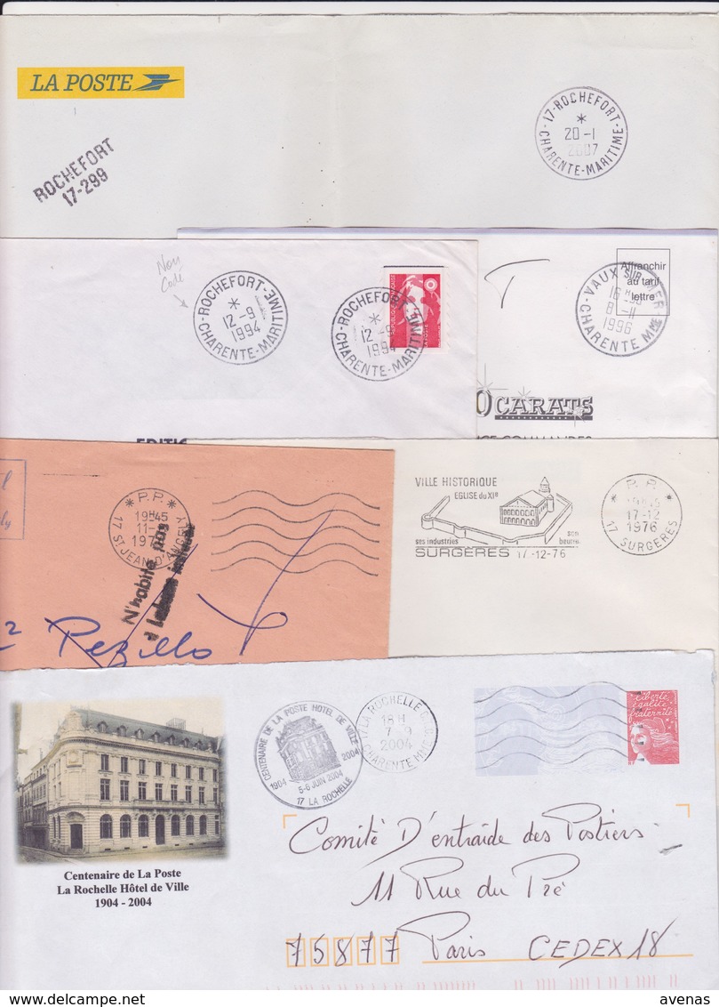 Lot 21 Lettres Departement 17 CHARENTE MARITIME : ( PP AIR MARINE ) La Rochelle Rochefort Saintes Surgères Loix - 1961-....