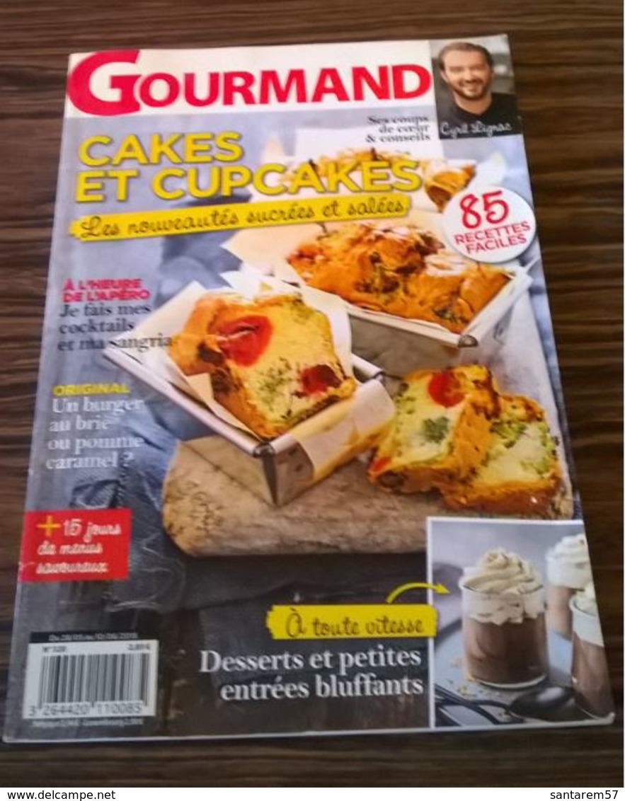 Magazine Gourmand 320 Cyril Lignac 2015 Cakes Et Cupcakes - Cuisine & Vins