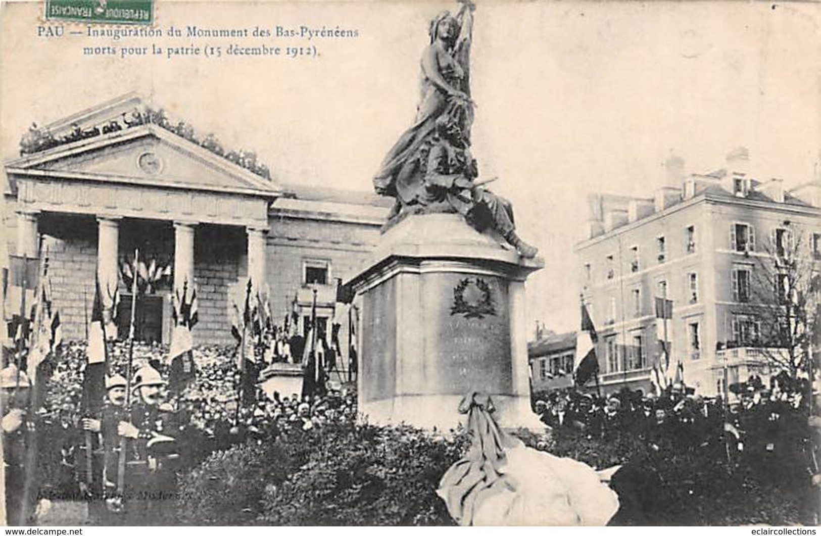 Pau       64        Inauguration Du Monument Des Bas Pyrénéens Morts Pour La Patrie  Décembre 1912 .      (voir Scan) - Pau