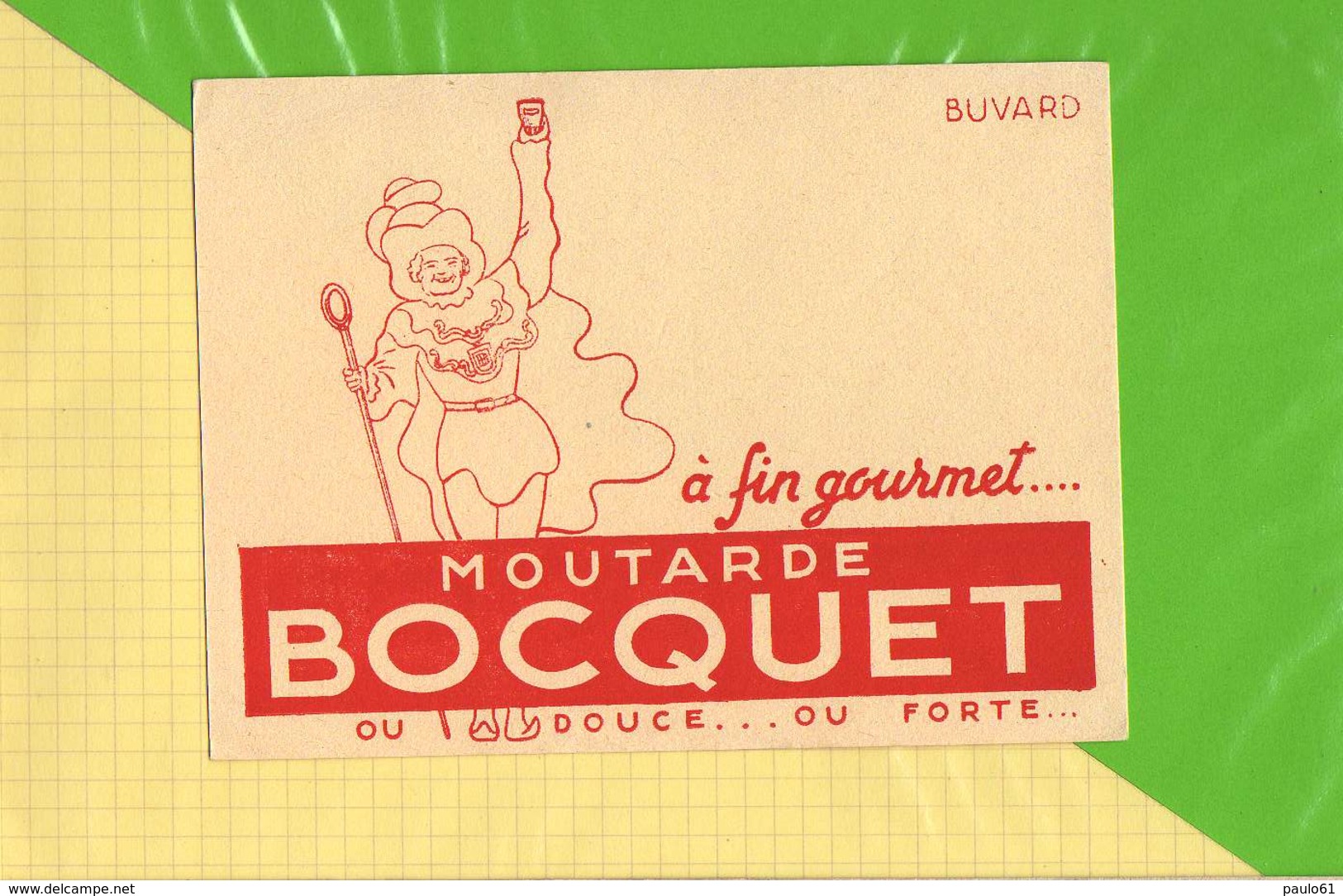 2 BUVARDS &amp; Blotting Paper :Moutarde BOCQUET  2 Buvards - Moutardes