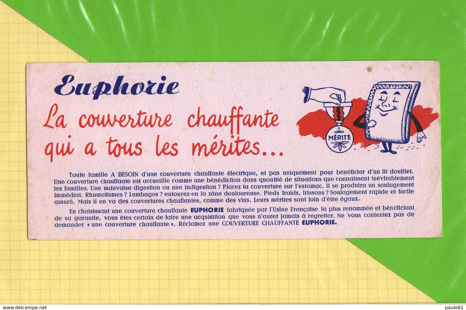 BUVARD &amp; Blotting Paper :Couverture Chauffante EUPHORIE - Electricité & Gaz