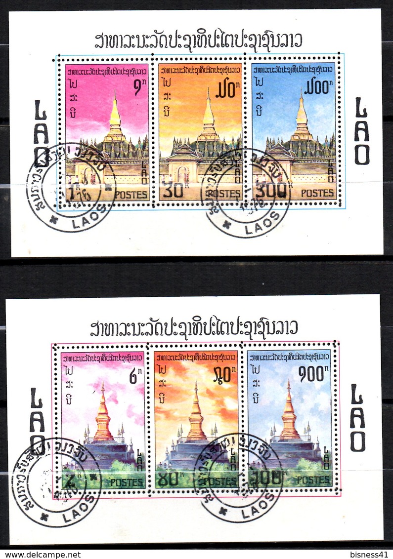 Laos Bloc BF  N° 50 & 51 Monuments Historiques  Used Oblitéré , Cote 14,00 Euros - Laos