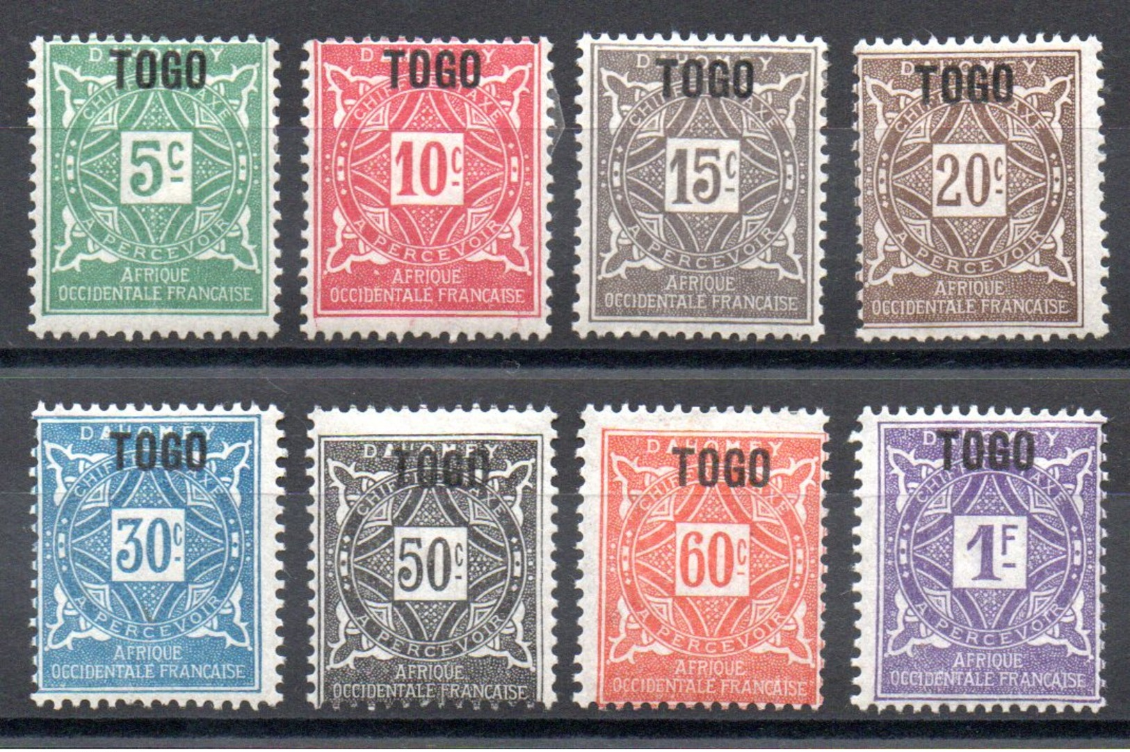 TOGO - YT Taxe N° 1 à 8 - Neufs * - MH - Cote: 21,00 € - Nuevos