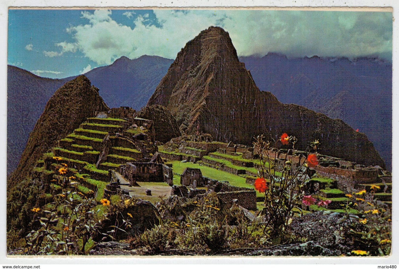 MACHUPICCHU   VISTA  PARCIAL  DE LA CIUDADELA Y HUAYNAPICCHU                       (VIAGGIATA) - Perú