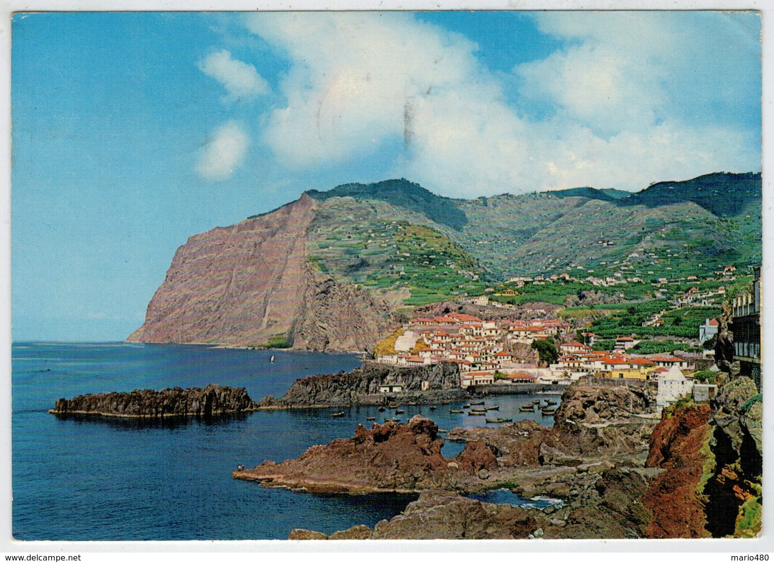 MADEIRA    CAMARA  DE  LOBOS   E  AU  FUNDO CABO  GIRAO                       (VIAGGIATA) - Madeira