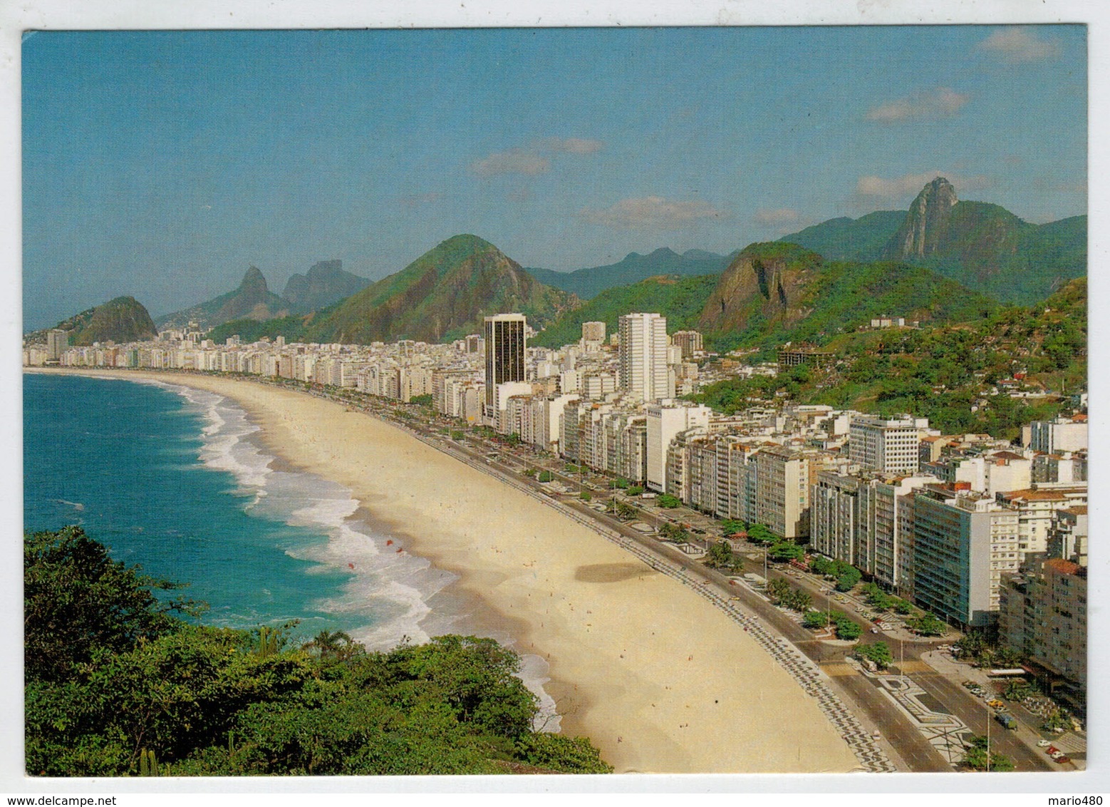 RIO  DE  JANEIRO  TURISTICO   PRAIA   DE  COPACABANA   2 SCAN          (VIAGGIATA) - Rio De Janeiro