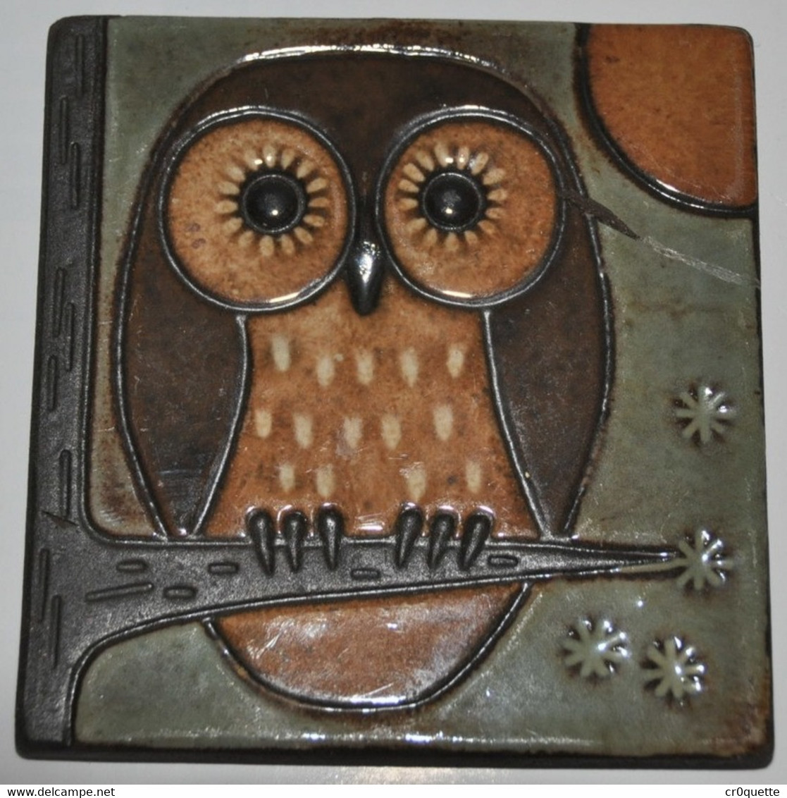 CARREAU DE CERAMIQUE CHOUETTE - Birds - Owls