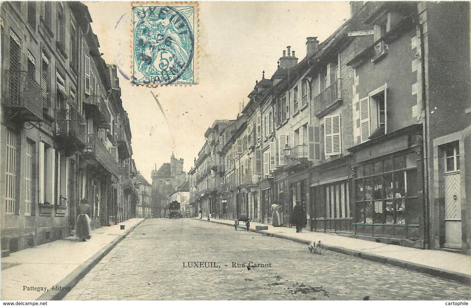 70 - LUXEUIL - Lot De 2 Cpa - Rue Carnot Et Place De La Mairie En 1905 - Luxeuil Les Bains