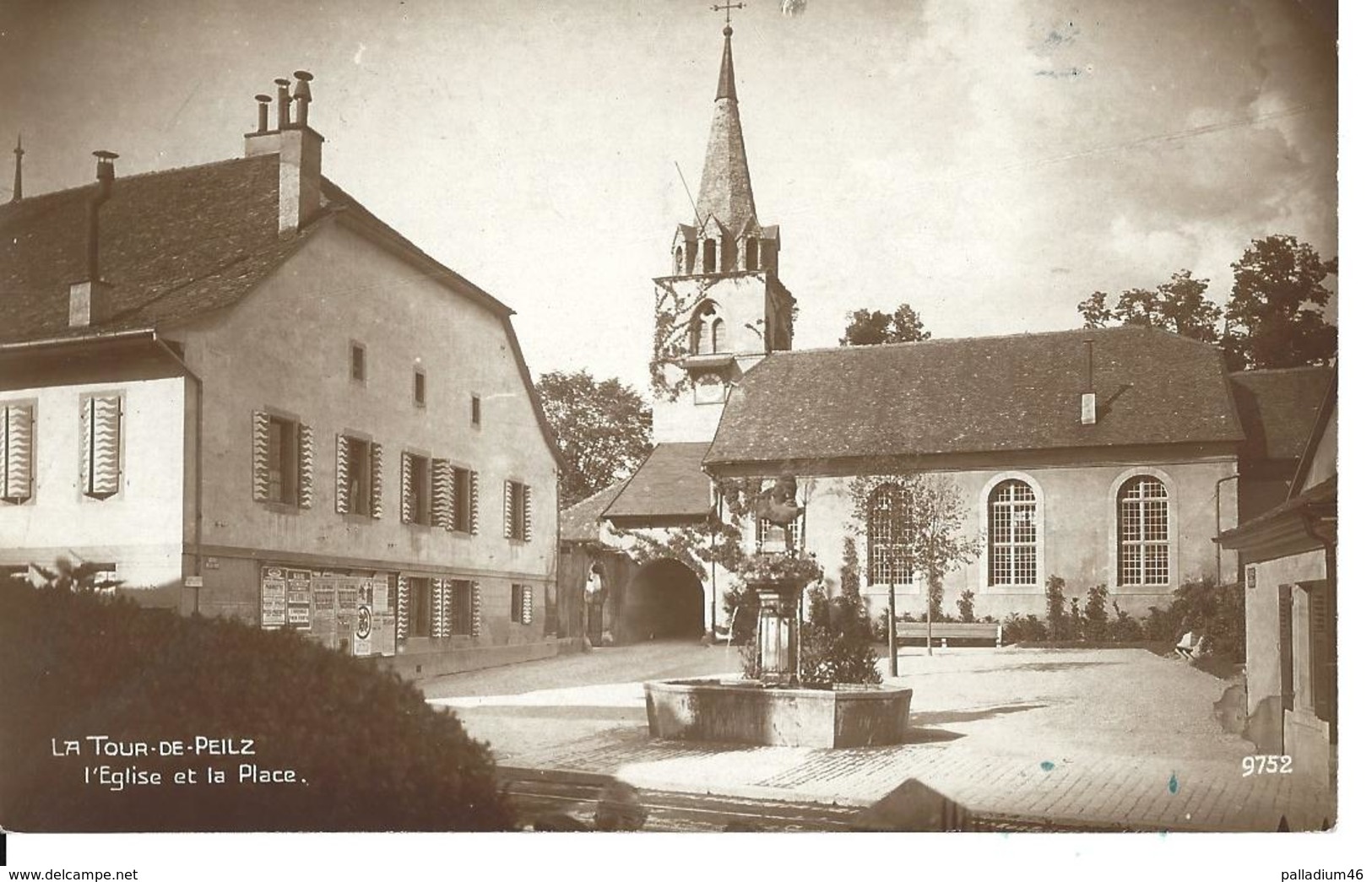 VAUD LA TOUR DE PEILZ  L'Eglise Et La Place	Perrochet-Matile Lausanne No 9752 - Pas Voyagé - La Tour-de-Peilz