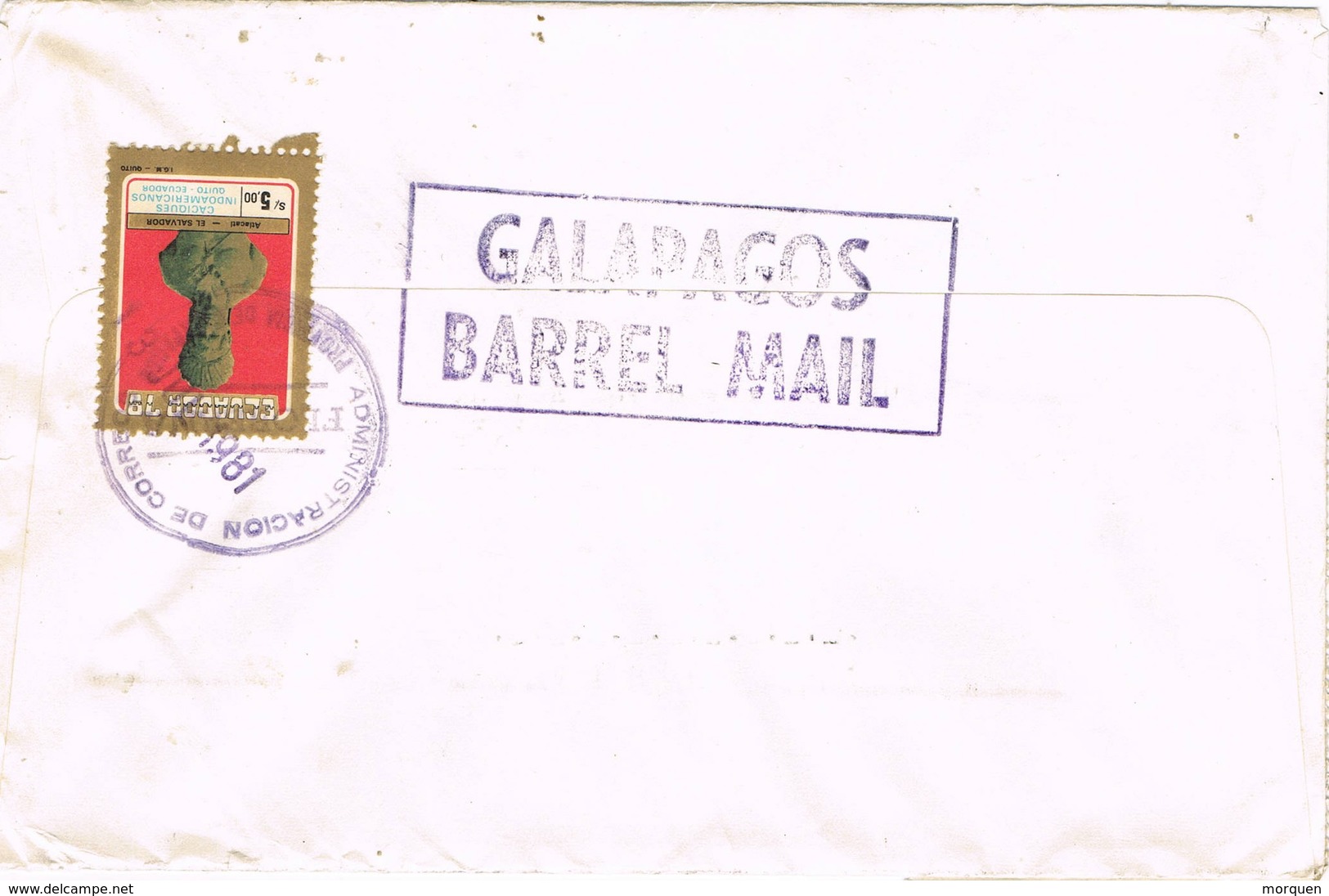 30962. Carta Aerea FLOREANA, GALAPAGOS Is. (Ecuador)  1981. BARREL MAIL - Equateur