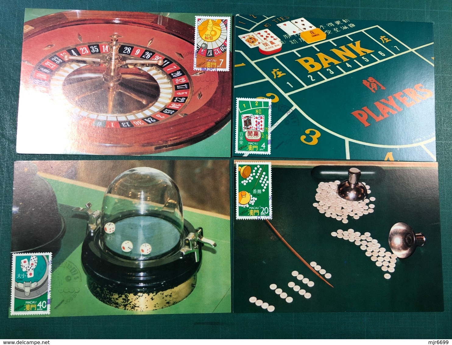 MACAU 1987 CASINO GAMES ISSUE WITH MAXIMUM CARDS. - Maximumkarten