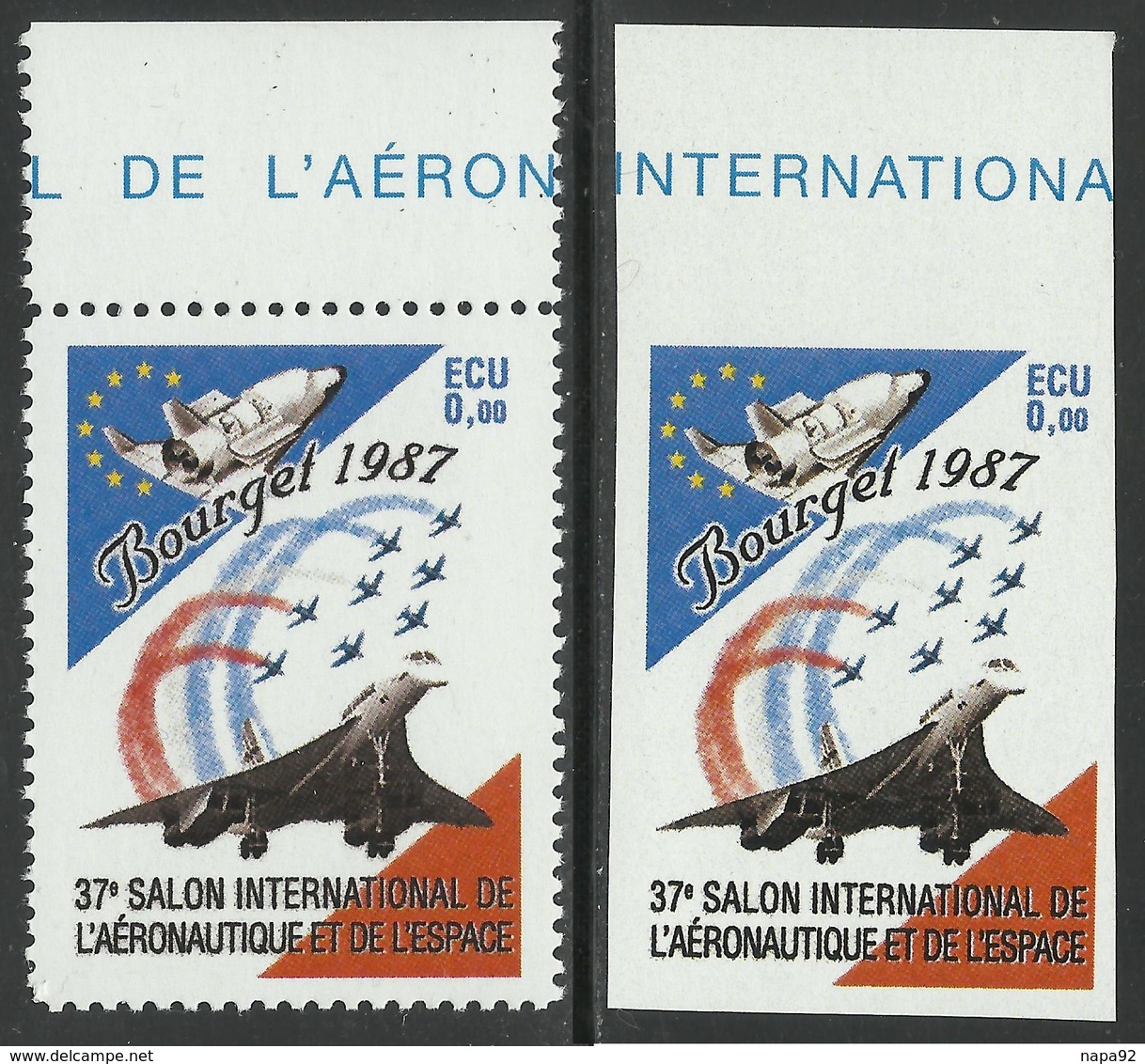 LE BOURGET 1987 - CONCORDE - 0,00 ECU - 37° SALON INTERNATIONAL DE L'AERONAUTIQUE ET DE L'ESPACE - Aviation